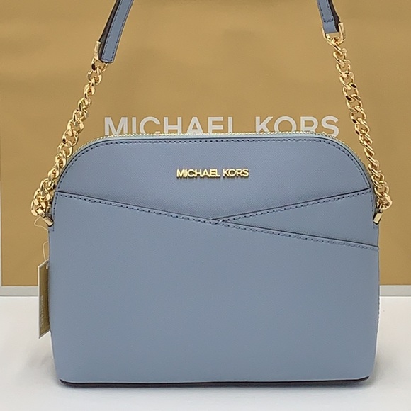 MICHAEL KORS JET SET TRAVEL DOME XCROSS XBODY PALE BLUE COLOR - Picture 3 of 13